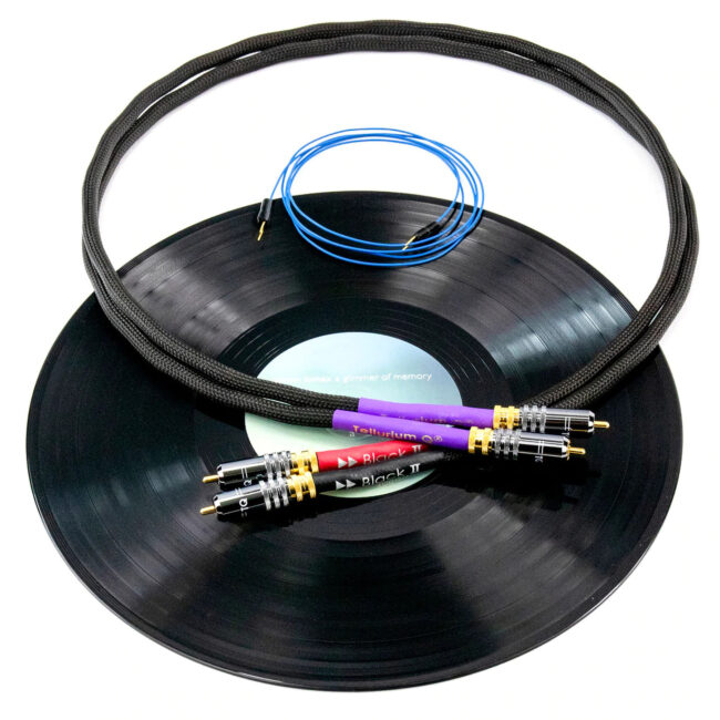 Tellurium Q Black II Tone Arm RCA-RCA Cable (1m) Phono Top View