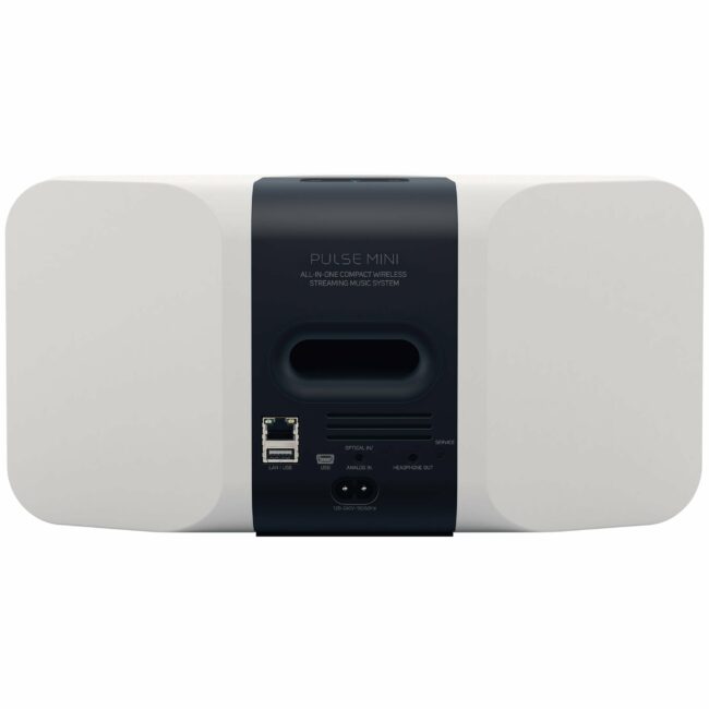 Bluesound PULSE MINI 2i Compact Wireless Multi-Room Music Streaming Speaker White Rear