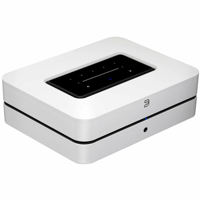 Bluesound POWERNODE Wireless Multi-Room Music Streaming Amplifier (N330) White Top Side View