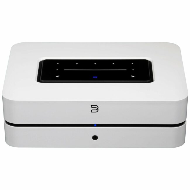 Bluesound POWERNODE Wireless Multi-Room Music Streaming Amplifier (N330) White Top Front View