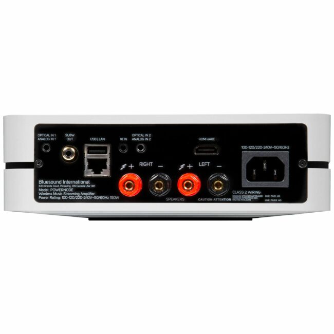 Bluesound POWERNODE Wireless Multi-Room Music Streaming Amplifier (N330) White Rear View