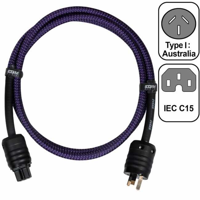 EGM Audio - Audio Power Cable - Amethyst AUS TO IEC15