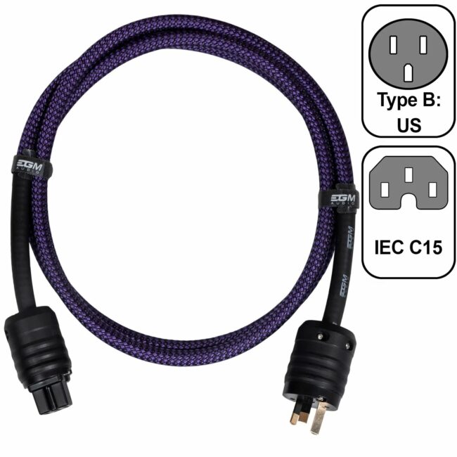 EGM Audio - Audio Power Cable - Amethyst US TO IECC15