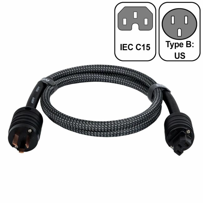 EGM Audio - Audio Power Cable - Black Pearl US TO IEC C15