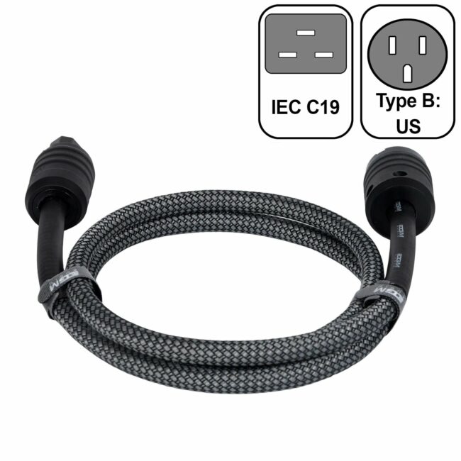 EGM Audio - Audio Power Cable - Black Pearl US TO IEC C19