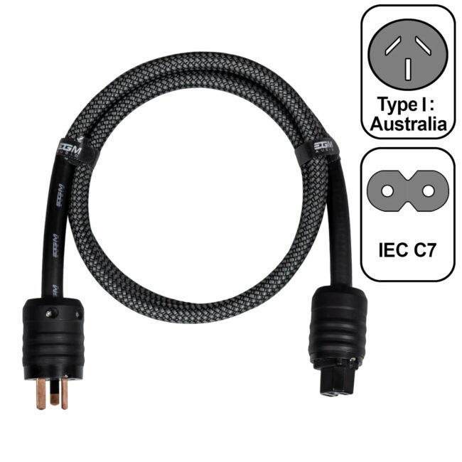 EGM Audio - Audio Power Cable - Black Pearl AUS TO IEC C7