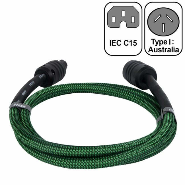 EGM Audio - Audio Power Cable - Emerald AUS TO IEC C15