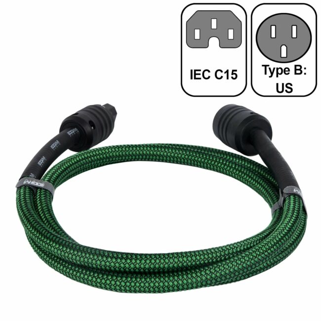 EGM Audio - Audio Power Cable - Emerald US TO IEC C15