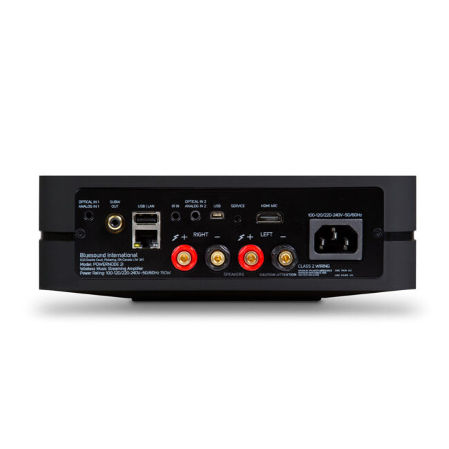 Bluesound POWERNODE 2i (with HDMI) Wireless Multi-Room Music Streaming Amplifier Black Rear