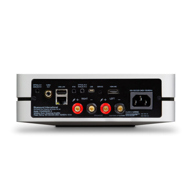 Bluesound POWERNODE 2i (with HDMI) Wireless Multi-Room Music Streaming Amplifier White Rear