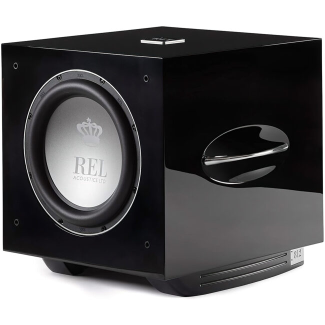 REL Acoustics S/812 12 inch Front-firing Active Driver, Down-firing Passive Home Subwoofer Black